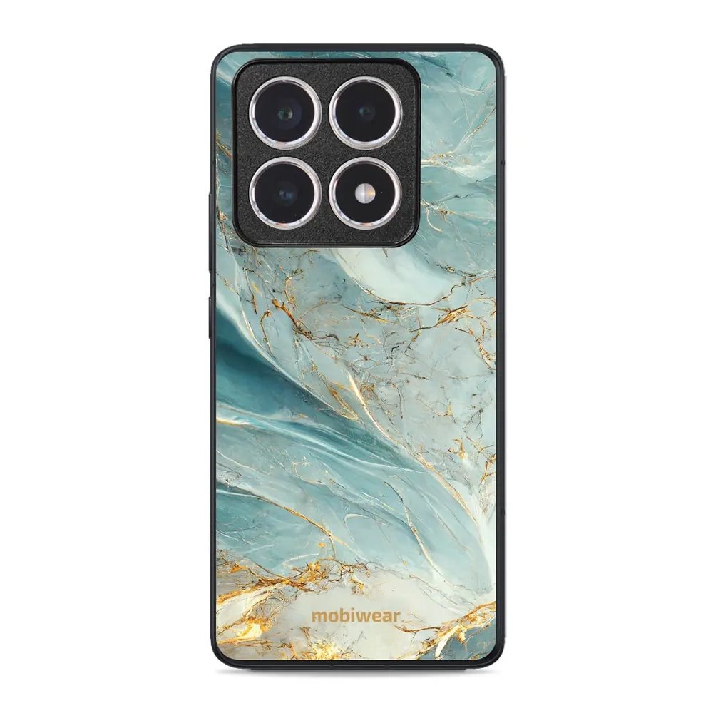 Lesklý kryt Mobiwear Glossy - Xiaomi 14T - G022G Zelenkavý a zlatavý mramor