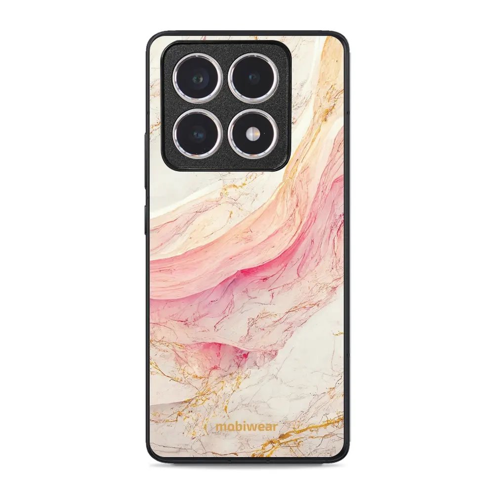 Lesklý kryt Mobiwear Glossy - Xiaomi 14T - G027G - Růžový a zlatavý mramor