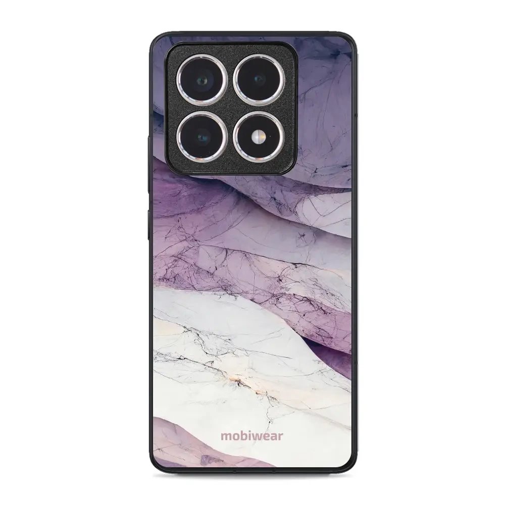 Lesklý kryt Mobiwear Glossy - Xiaomi 14T - G028G - Bílý a fialový mramor