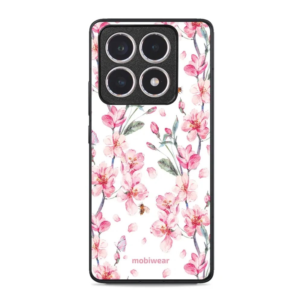 Lesklý kryt Mobiwear Glossy - Xiaomi 14T - G033G - Růžové květy