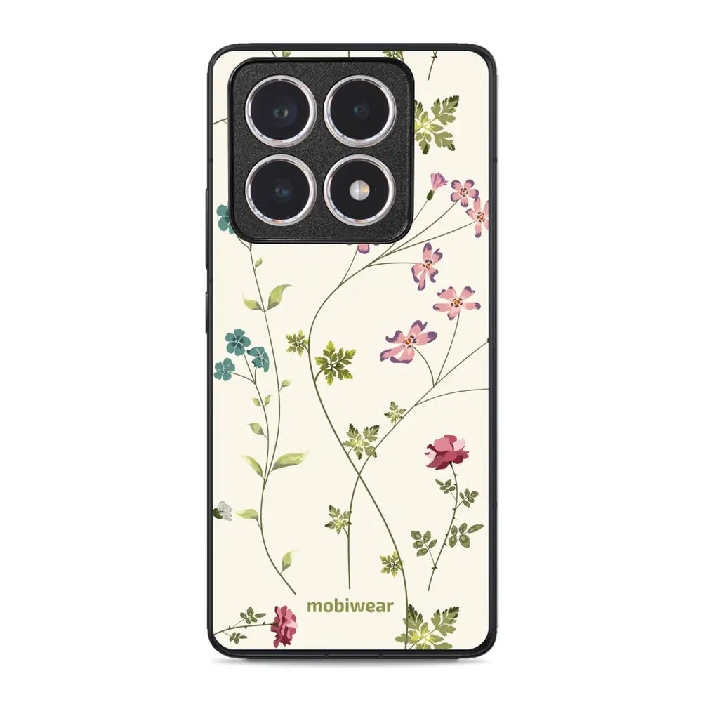 Lesklý kryt Mobiwear Glossy - Xiaomi 14T - G035G - Tenké rostlinky s květy