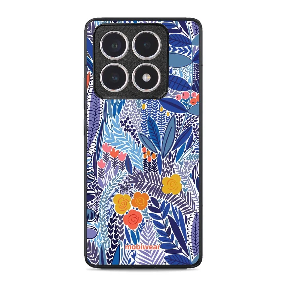 Lesklý kryt Mobiwear Glossy - Xiaomi 14T - G037G - Modrá květena
