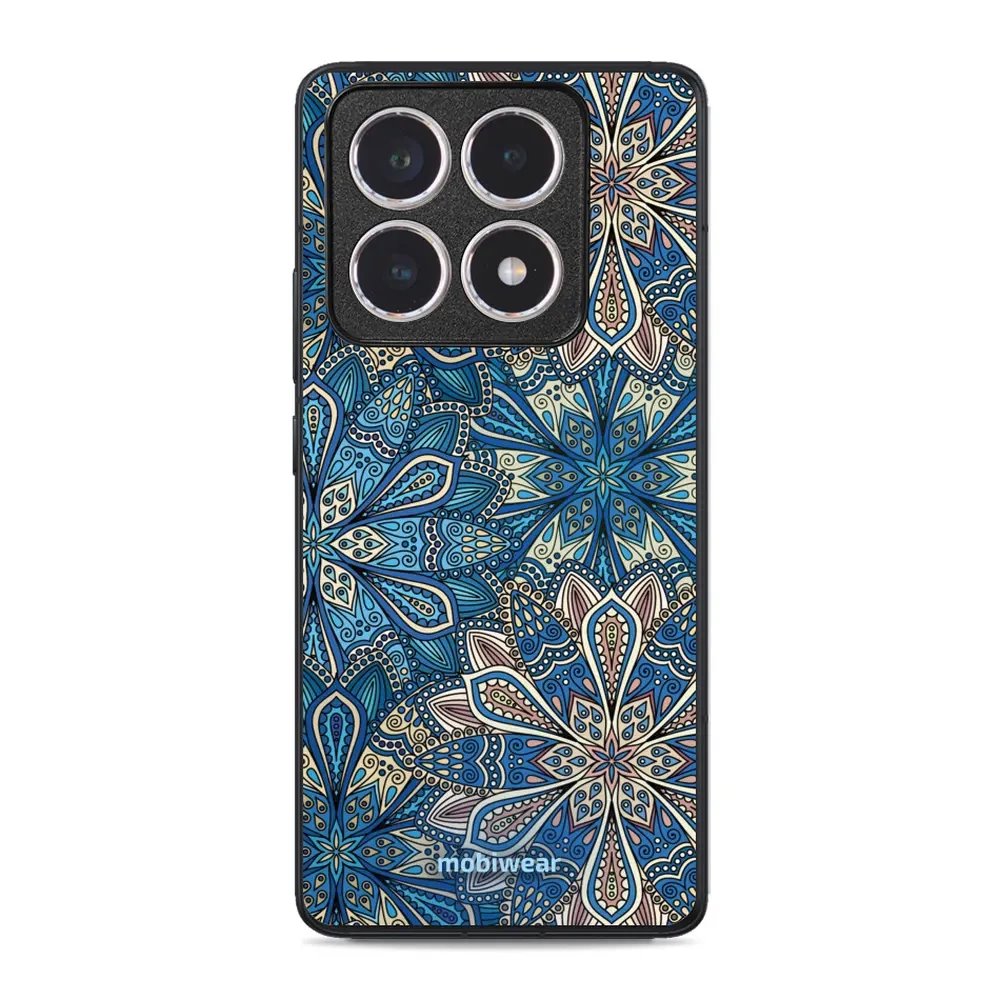 Lesklý kryt Mobiwear Glossy - Xiaomi 14T - G038G - Modré mandala květy