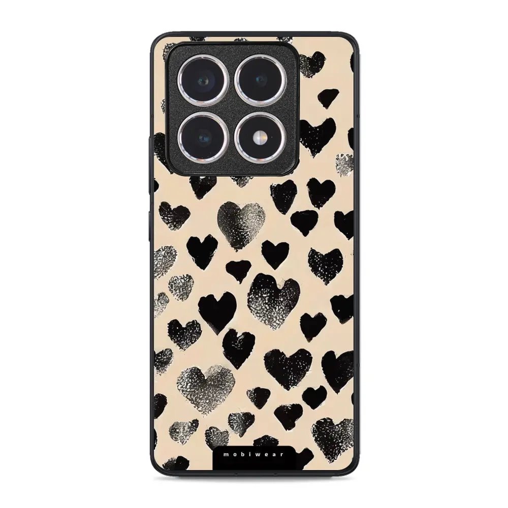 Lesklý kryt Mobiwear Glossy - Xiaomi 14T - GA51G Černá srdíčka