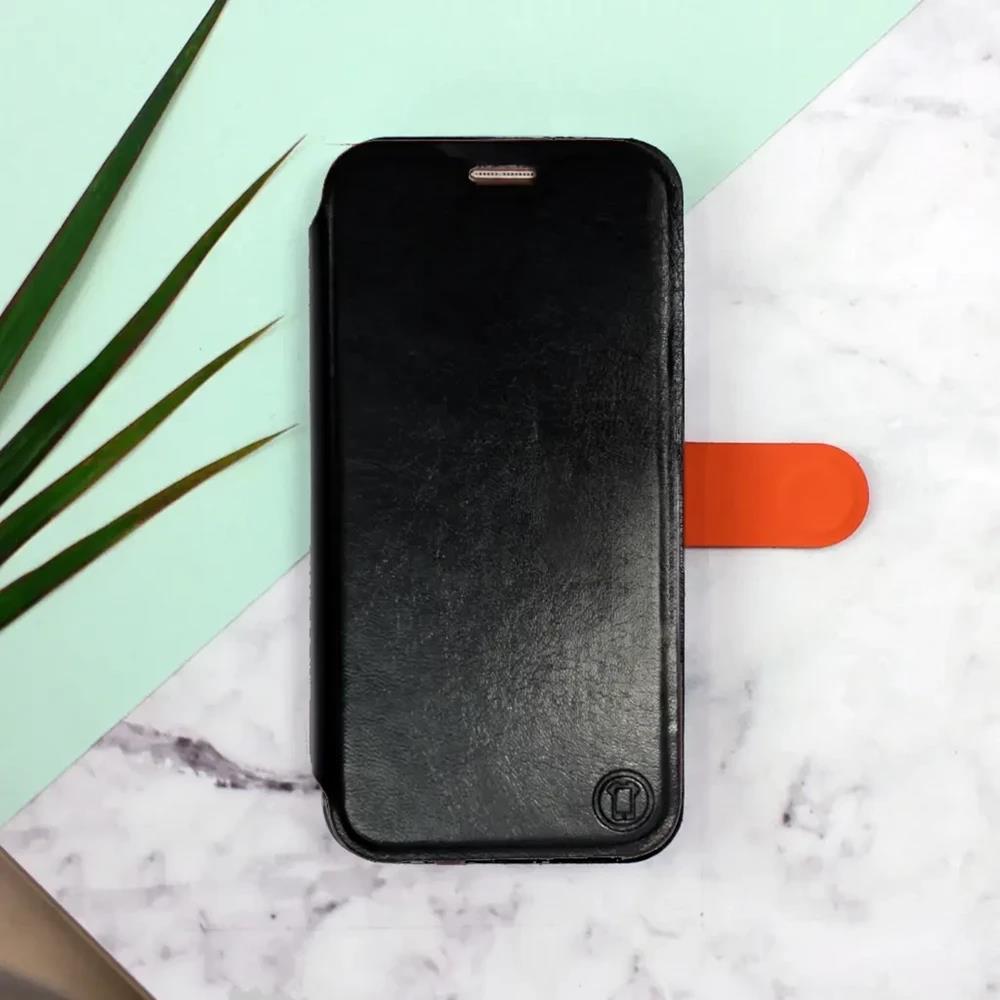 Flip pouzdro na mobil Vivo V70 FE - Mobiwear černé a oranžové