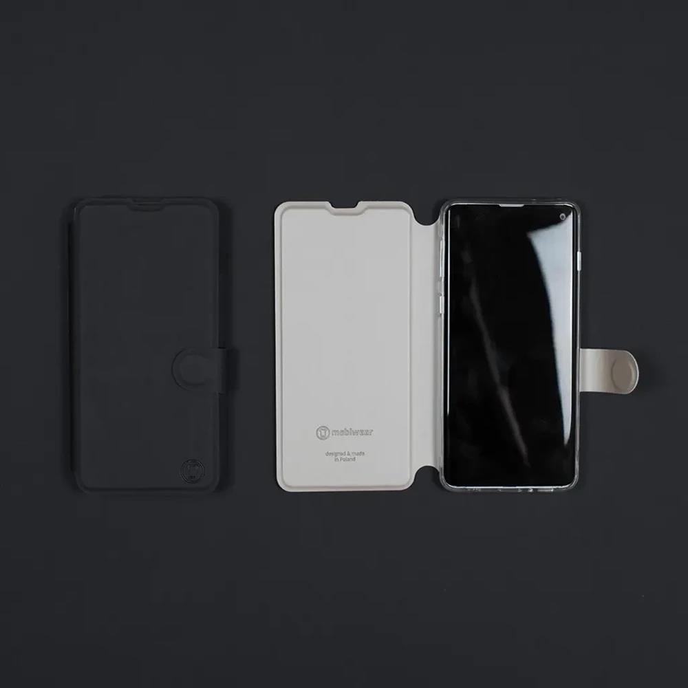 Flip pouzdro Mobiwear Semiš na mobil Vivo V70 FE - černé & béžové