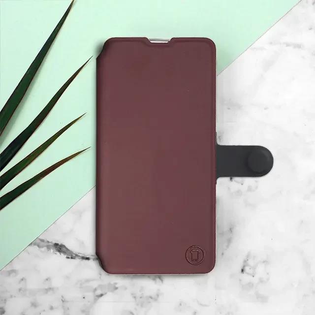 Flipové pouzdro Mobiwear Semiš - Samsung Galaxy A05s - Bordové & Černé