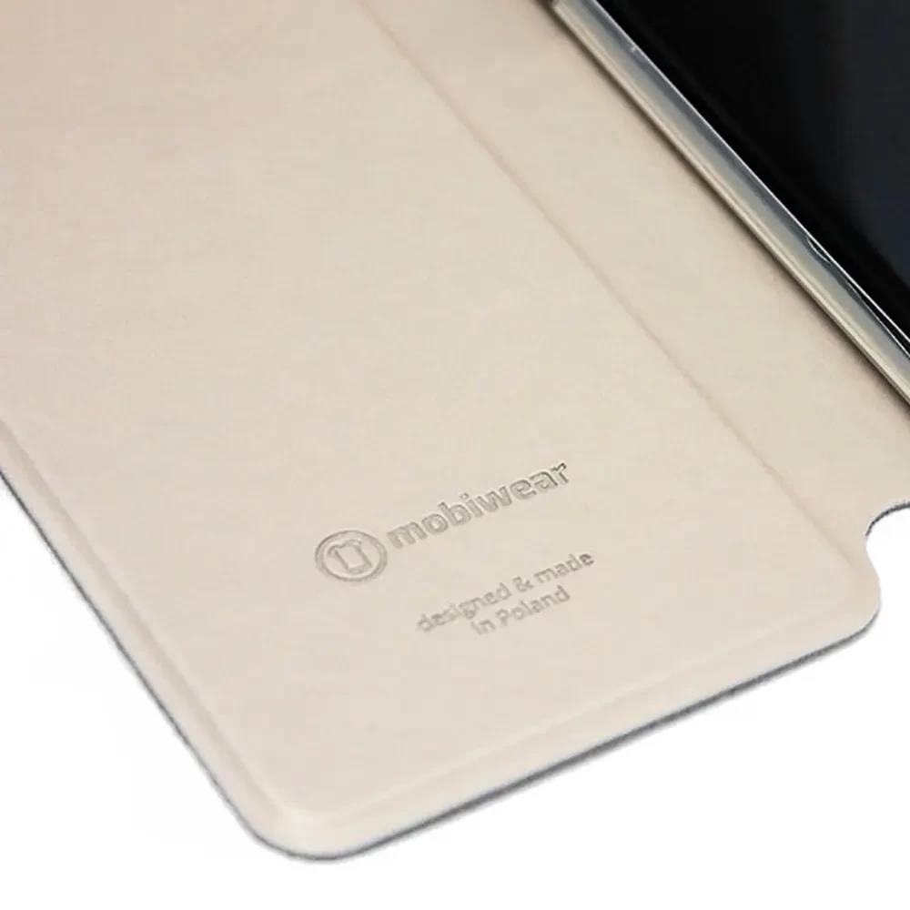 Flip pouzdro Mobiwear Semiš na mobil Vivo V70 FE - bordové & béžové