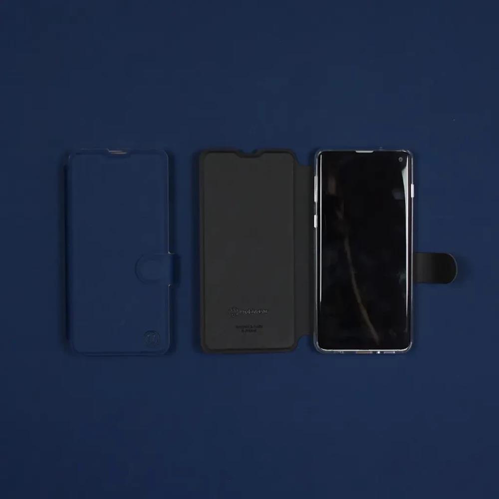 Flipové pouzdro Mobiwear Semiš - Motorola Edge 50 Pro - Modré & Černé