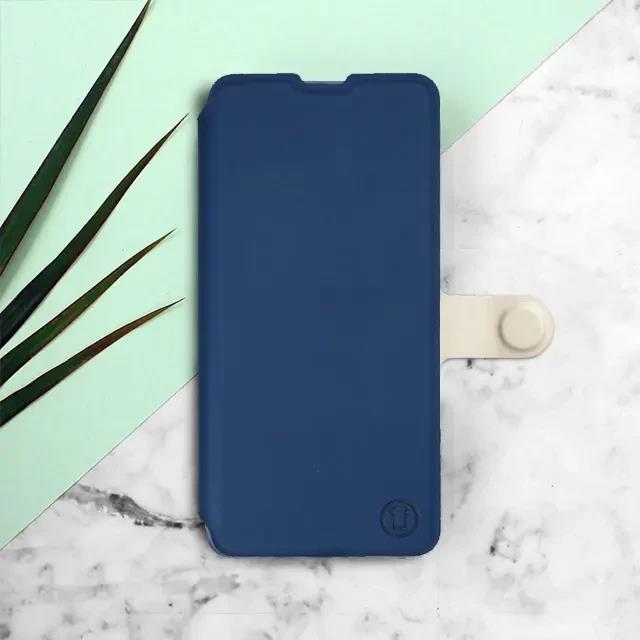 Flip pouzdro Mobiwear Semiš na mobil Vivo V70 FE - modré & béžové