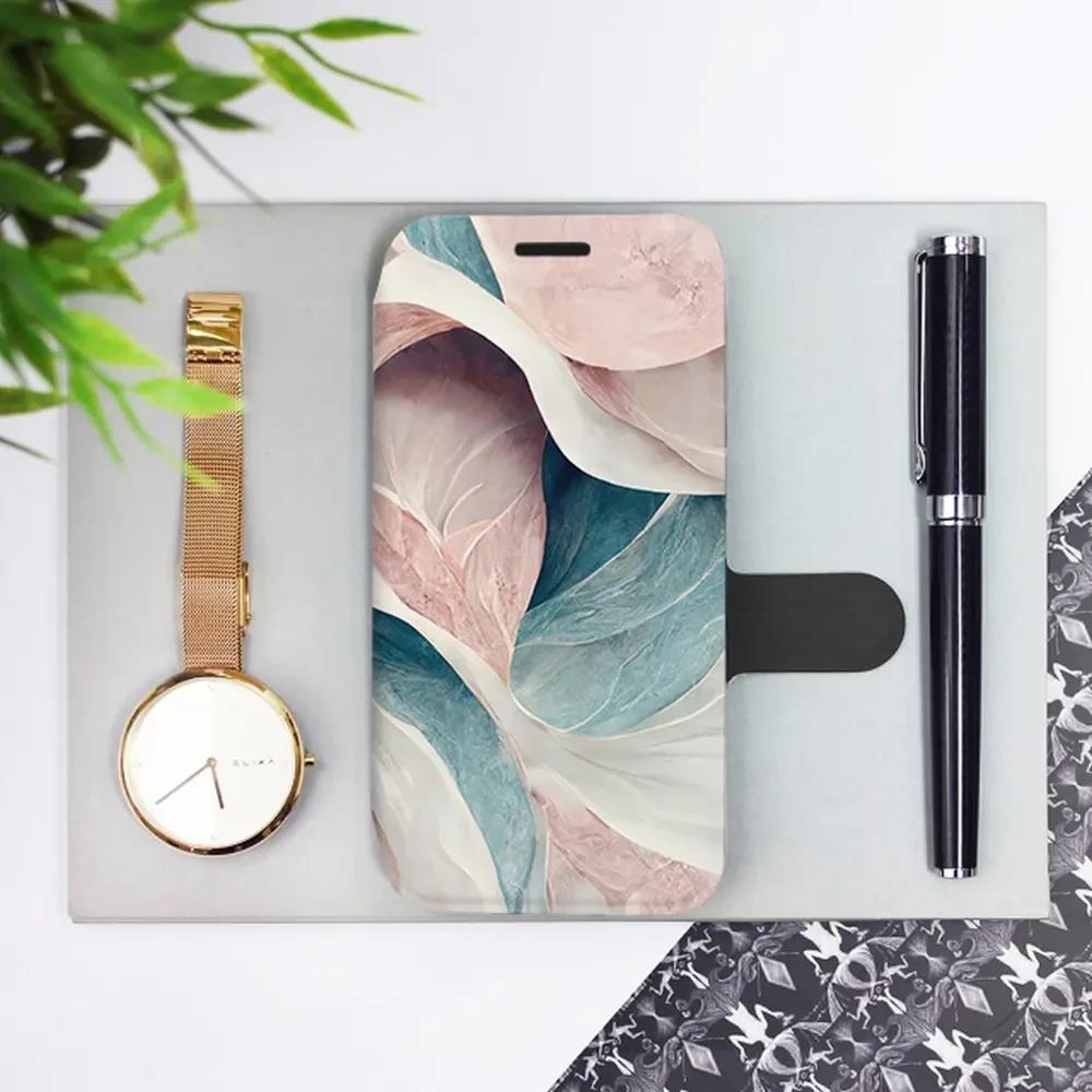 Flip pouzdro na mobil Motorola Moto G57 Power - Mobiwear VP33S, růžový a zelenkavý mramor