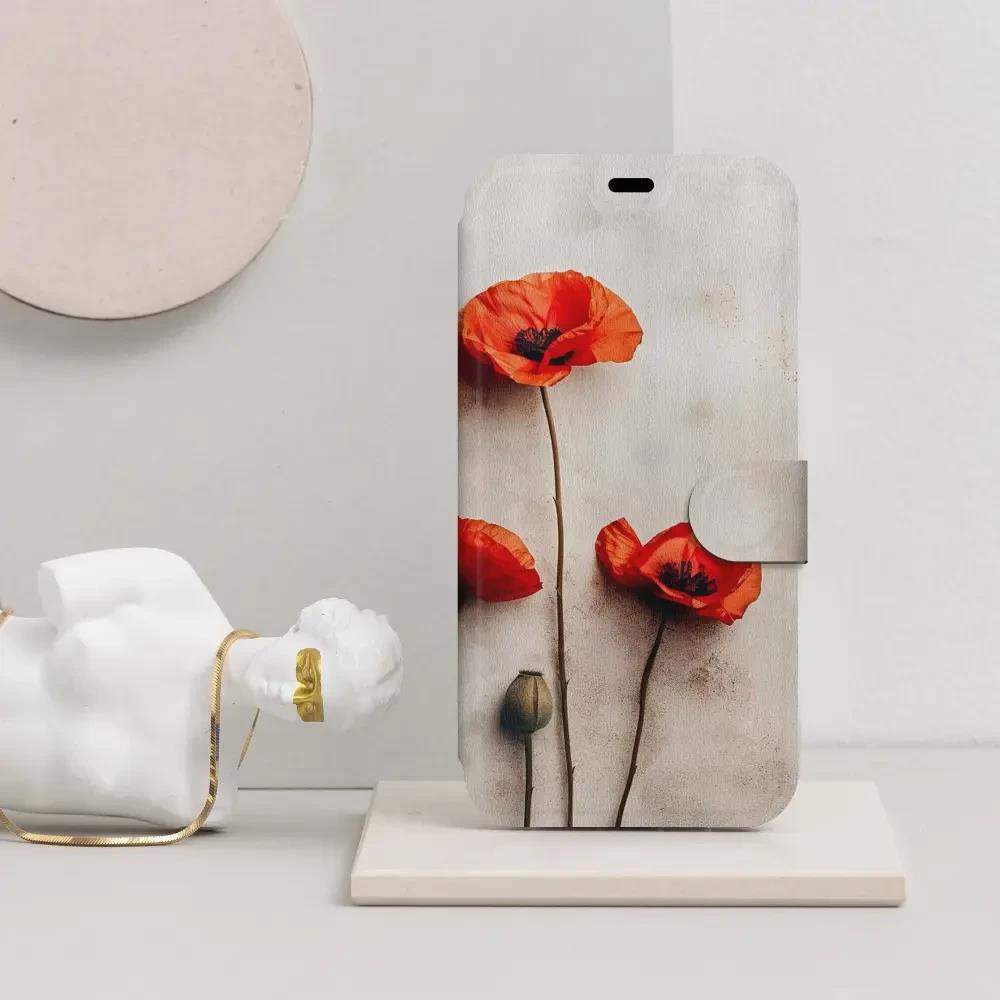 Flip pouzdro Mobiwear na mobil Samsung Galaxy S26 - VP42S, vlčí máky