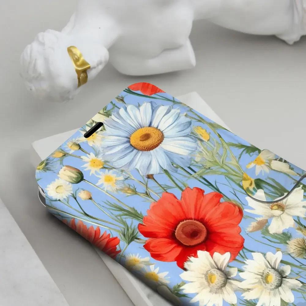 Flip pouzdro na mobil Honor 600 Lite - Mobiwear VP44S, červené a bílé květy