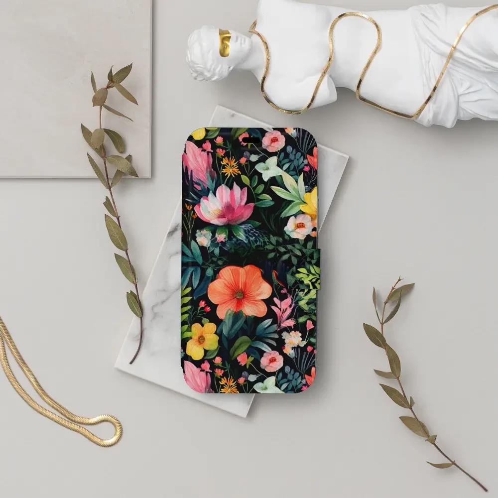 Flip pouzdro na mobil Honor 600 Lite - Mobiwear VP48S, pestré kvítky
