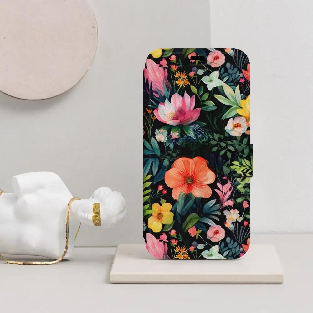 Flip pouzdro na mobil Honor 600 Lite - Mobiwear VP48S, pestré kvítky