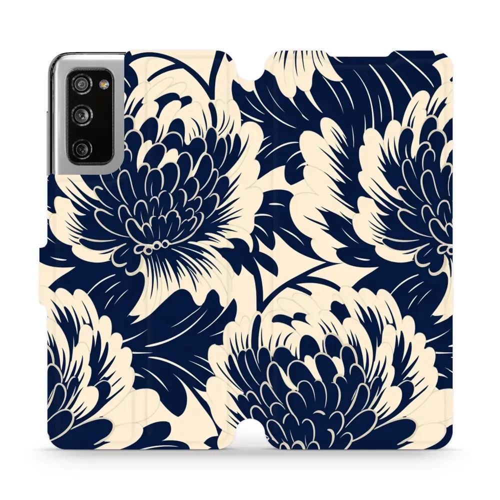 Flipové pouzdro Mobiwear - Samsung Galaxy S20 FE - VA40S Modré a béžové květy