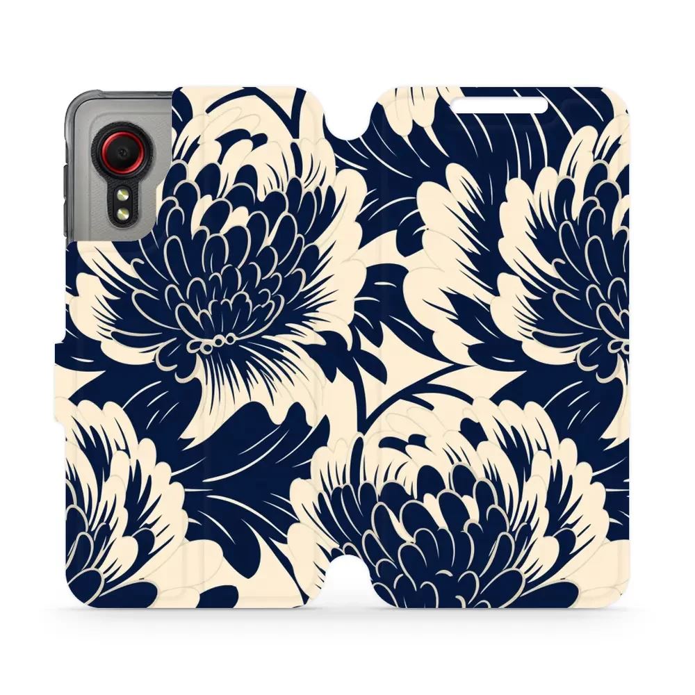 Flipové pouzdro Mobiwear - Samsung Galaxy Xcover 5 - VA40S Modré a béžové květy