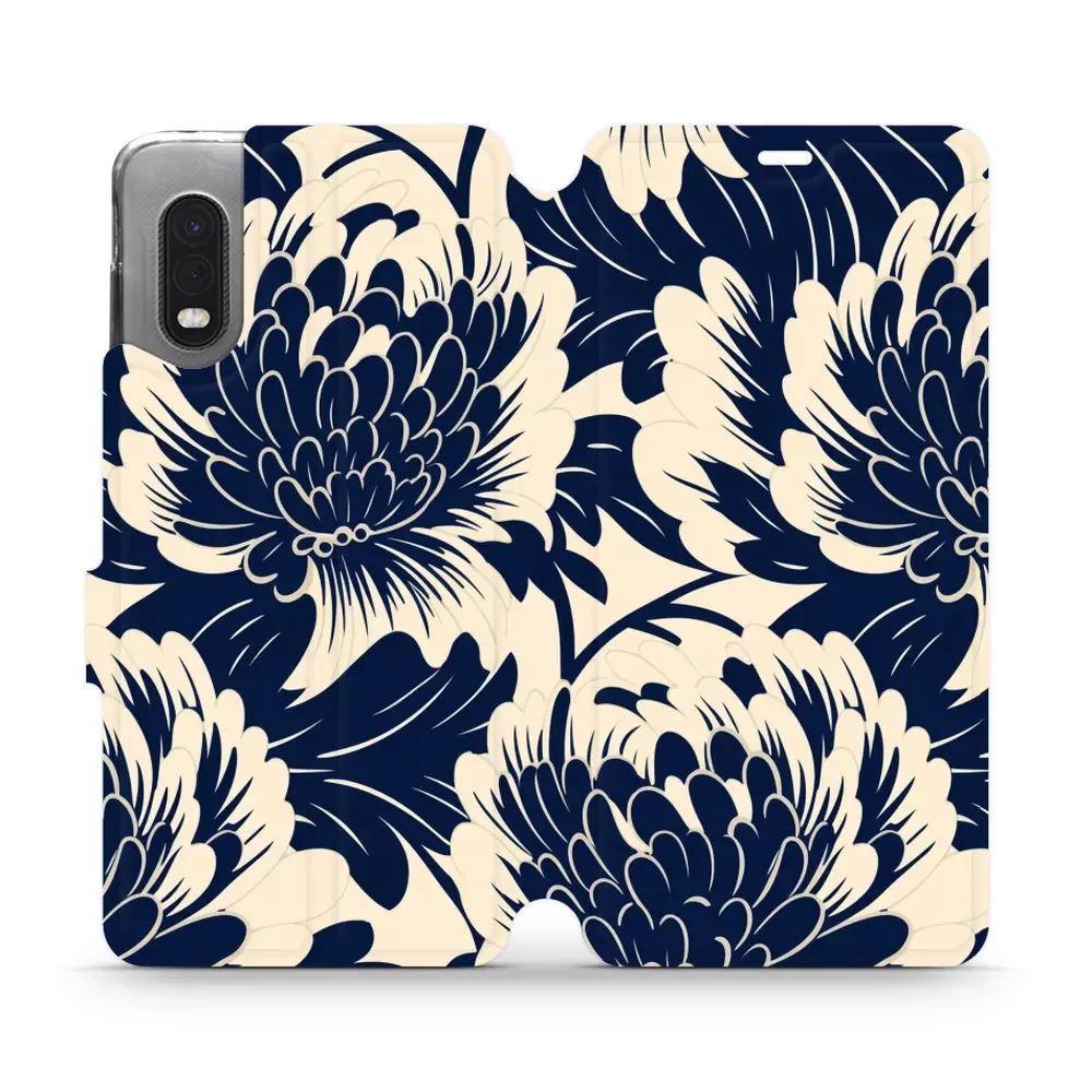 Flipové pouzdro Mobiwear - Samsung Galaxy Xcover PRO - VA40S Modré a béžové květy