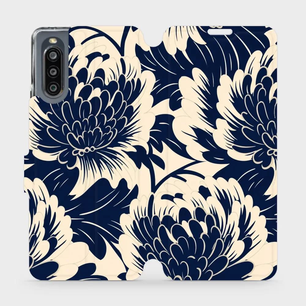 Flipové pouzdro Mobiwear - Sony Xperia 10 IV - VA40S Modré a béžové květy