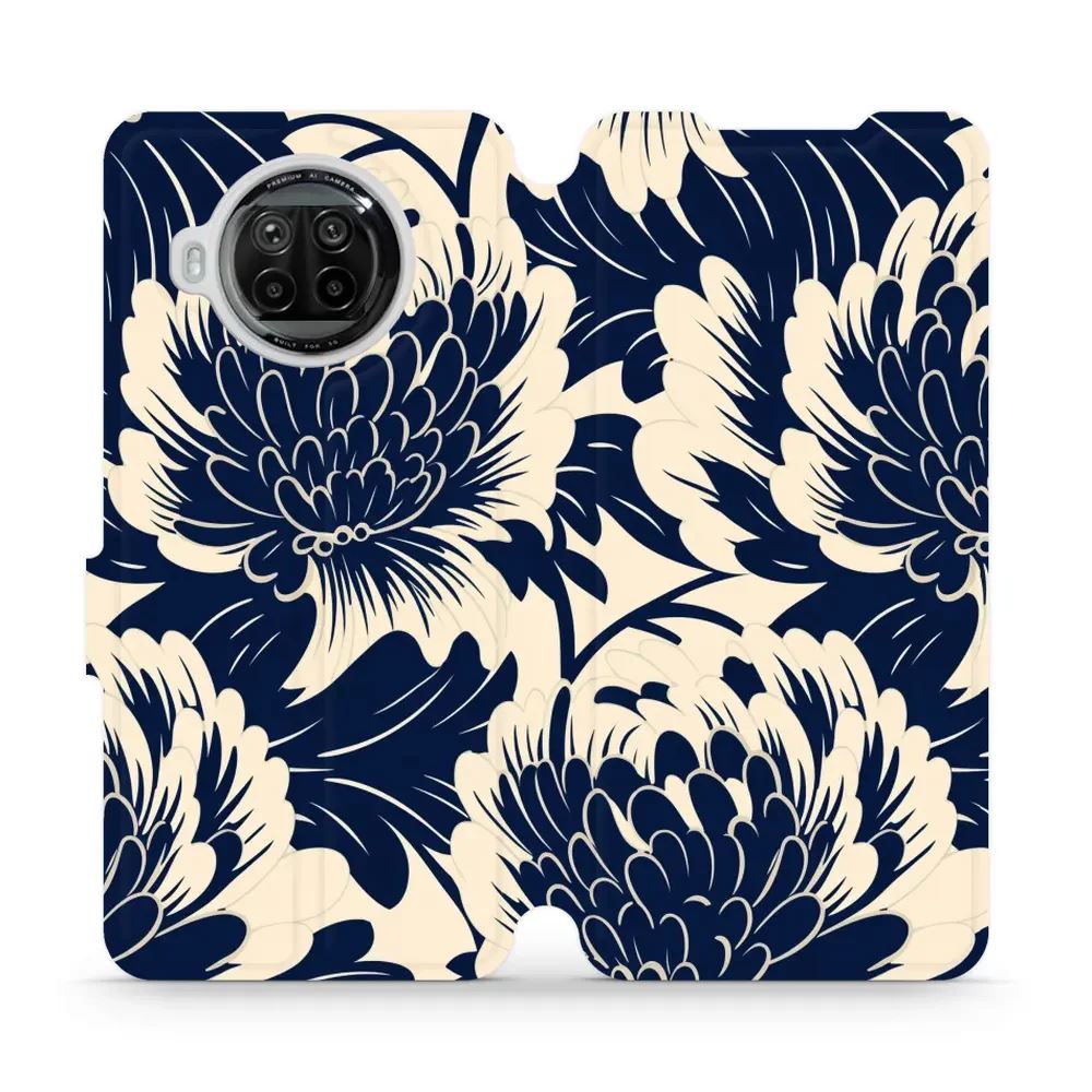 Flipové pouzdro Mobiwear - Xiaomi Mi 10T Lite - VA40S Modré a béžové květy
