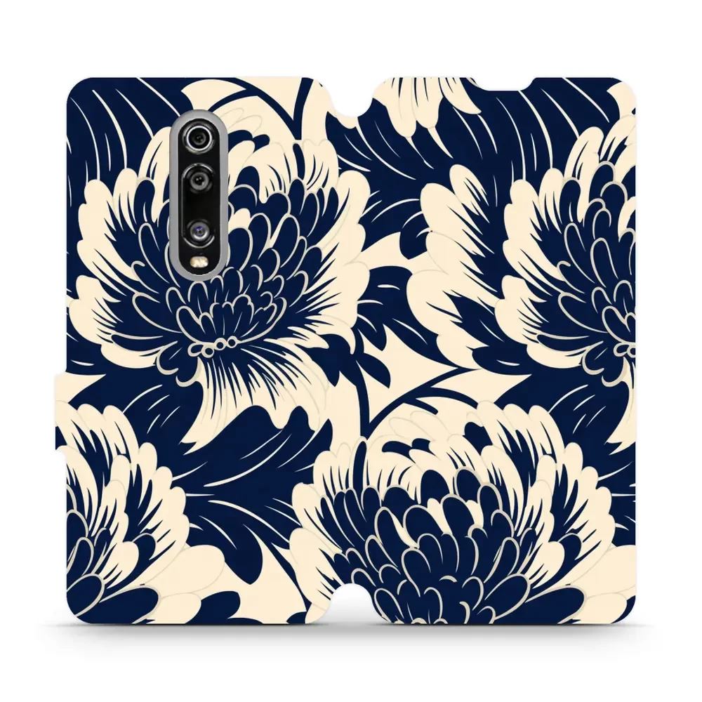Flipové pouzdro Mobiwear - Xiaomi Mi 9T Pro - VA40S Modré a béžové květy