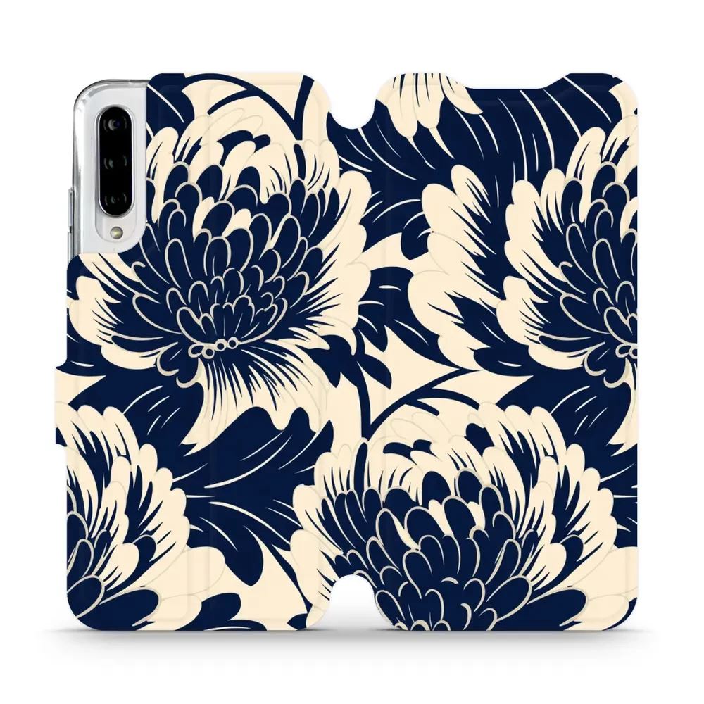 Flipové pouzdro Mobiwear - Xiaomi Mi A3 - VA40S Modré a béžové květy