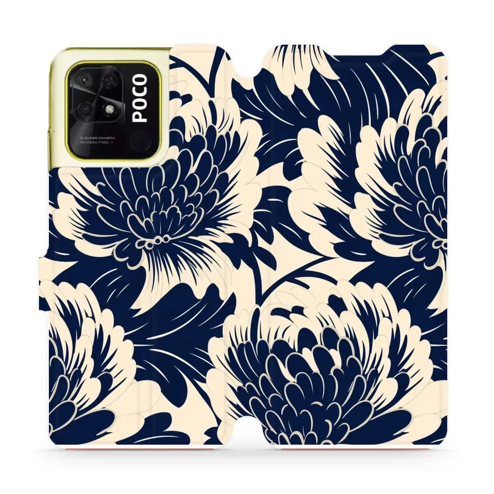 Flipové pouzdro Mobiwear - Xiaomi POCO C40 - VA40S Modré a béžové květy