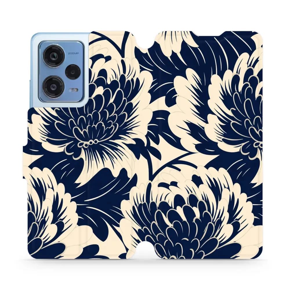 Flipové pouzdro Mobiwear - Xiaomi Redmi Note 12 Pro Plus 5G - VA40S Modré a béžové květy