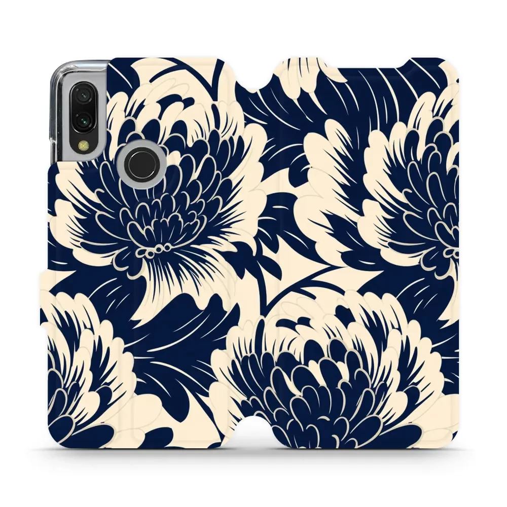 Flipové pouzdro Mobiwear - Xiaomi Redmi 7 - VA40S Modré a béžové květy