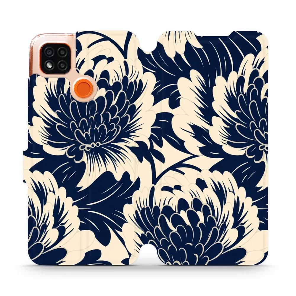Flipové pouzdro Mobiwear - Xiaomi Redmi 9C - VA40S Modré a béžové květy