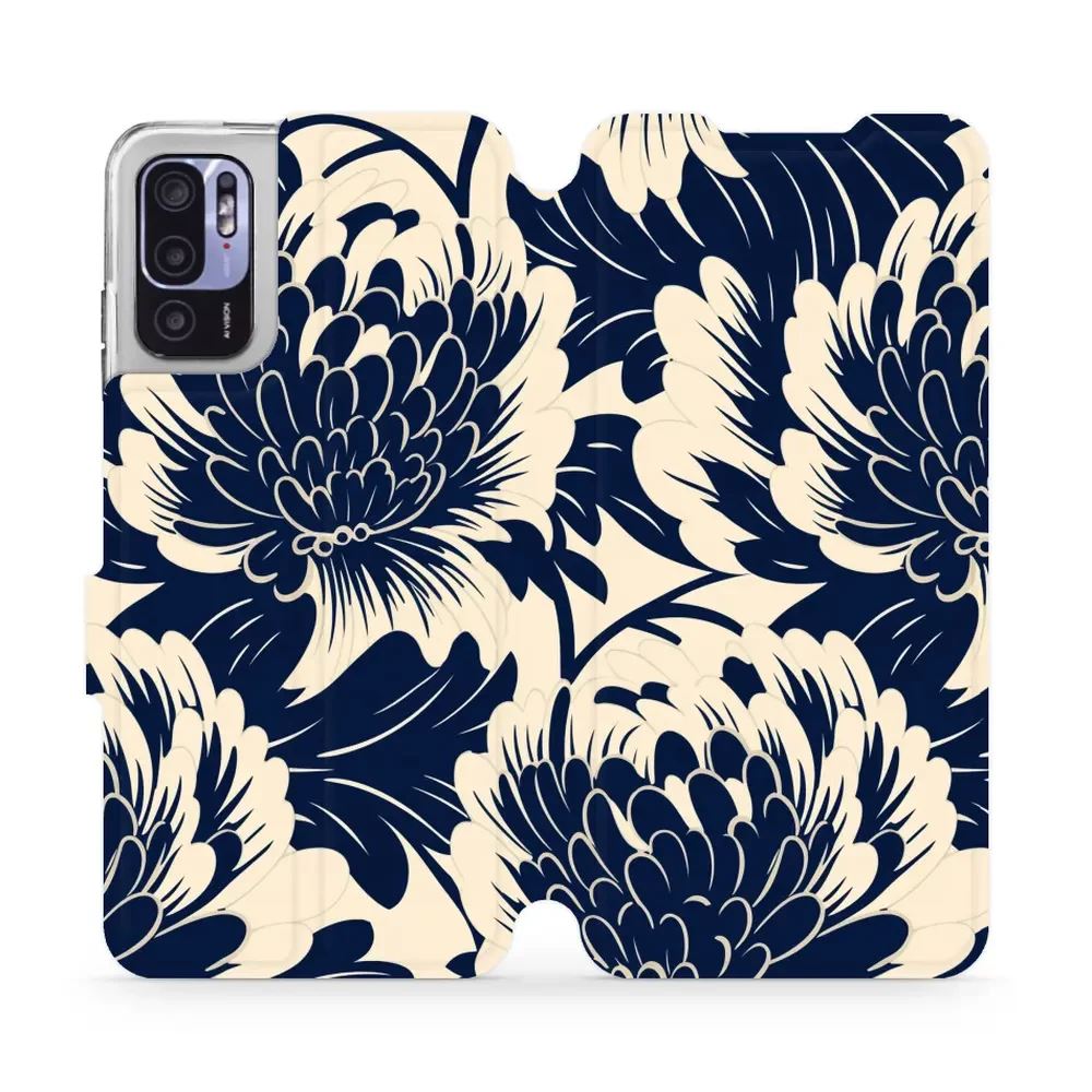 Flipové pouzdro Mobiwear - Xiaomi Redmi Note 10 5G - VA40S Modré a béžové květy