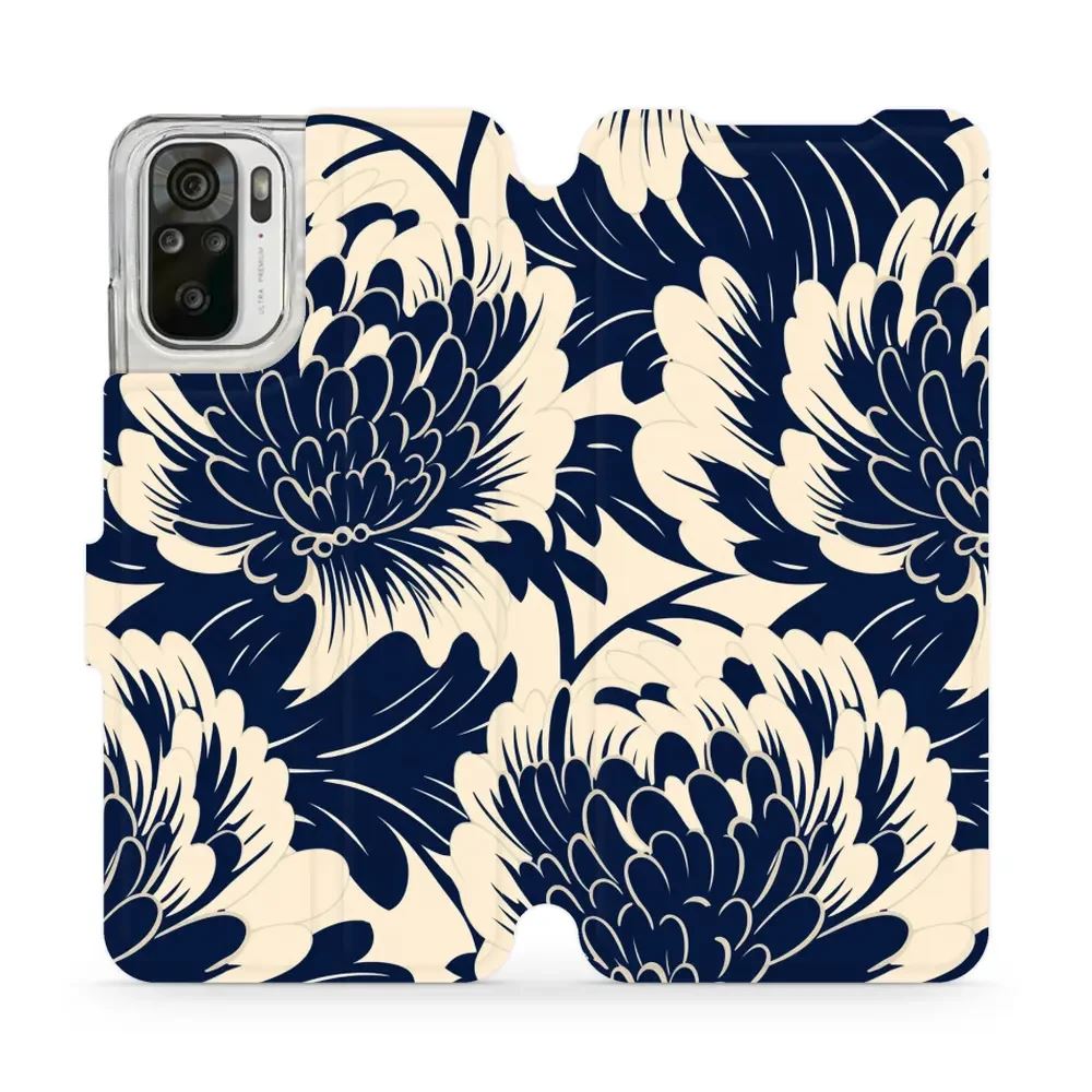 Flipové pouzdro Mobiwear - Xiaomi Redmi Note 10 / 10S - VA40S Modré a béžové květy