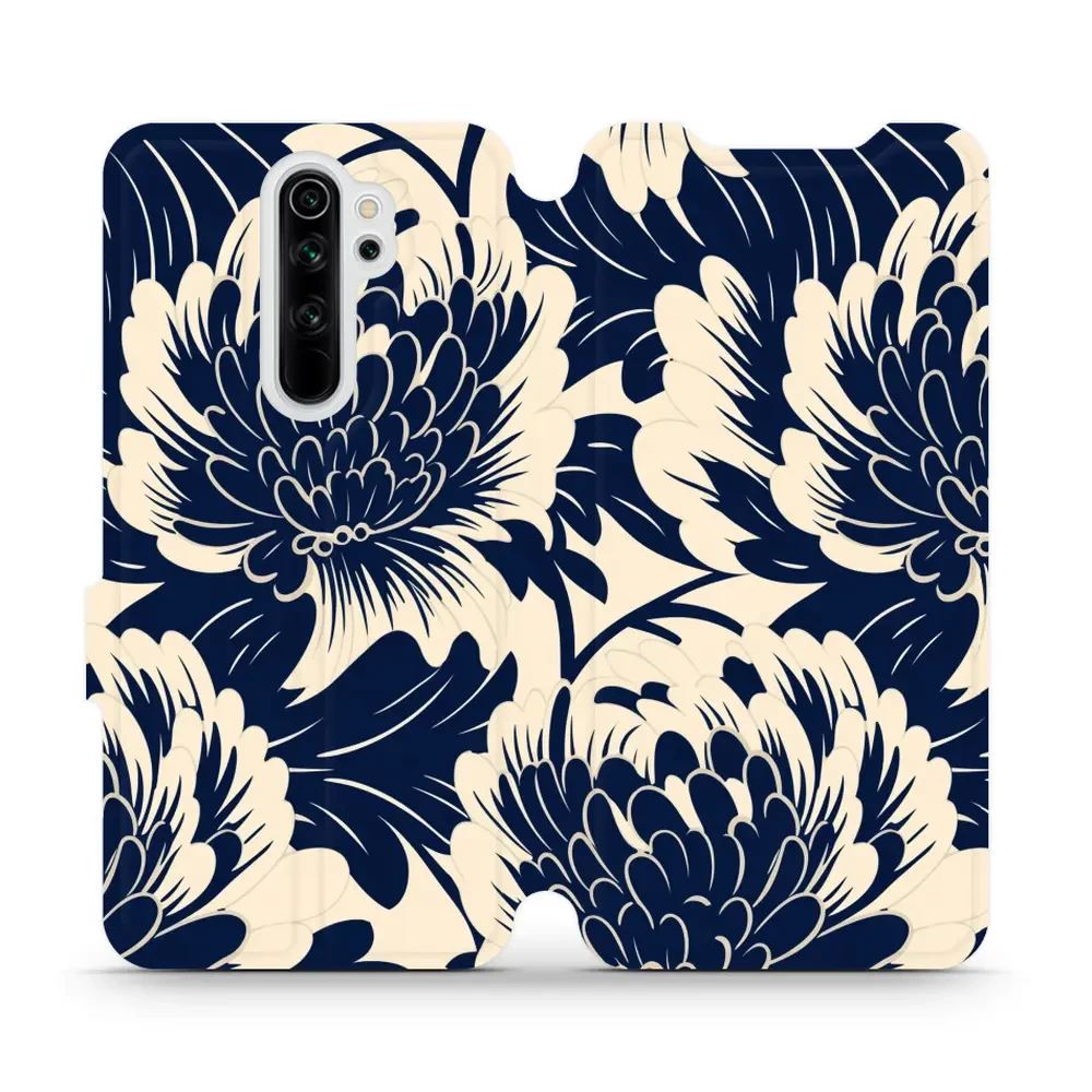 Flipové pouzdro Mobiwear - Xiaomi Redmi Note 8 Pro - VA40S Modré a béžové květy
