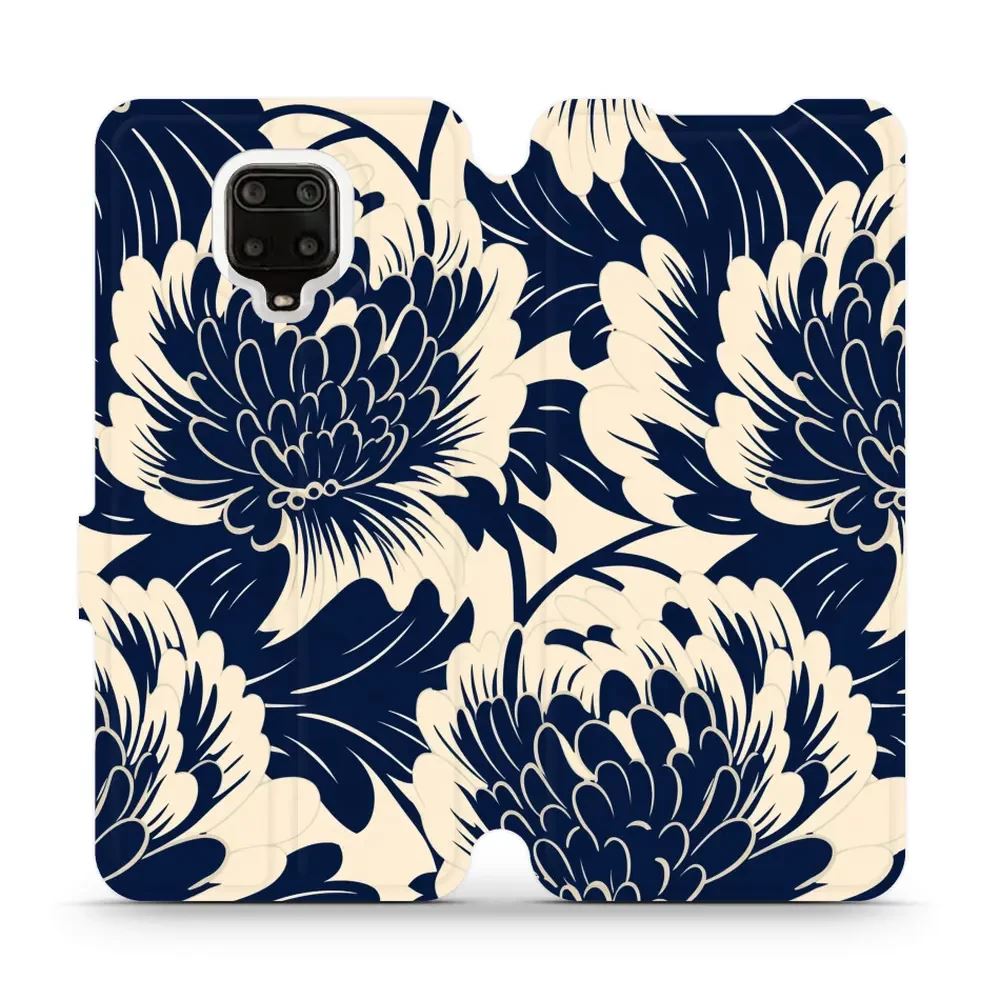 Flipové pouzdro Mobiwear - Xiaomi Redmi Note 9 Pro / Note 9S - VA40S Modré a béžové květy