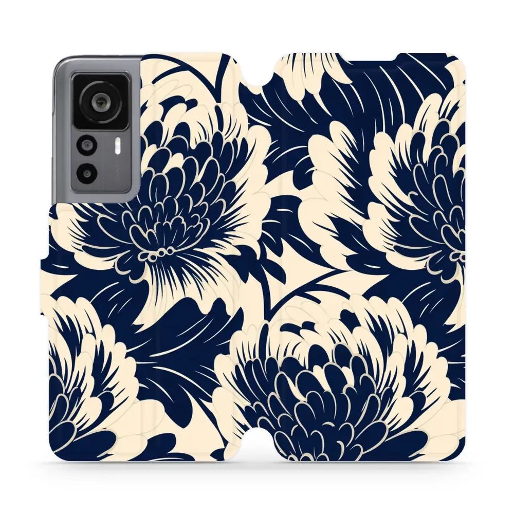 Flipové pouzdro Mobiwear - Xiaomi 12T / 12T Pro - VA40S Modré a béžové květy