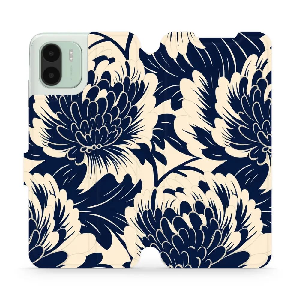 Flipové pouzdro Mobiwear - Xiaomi Redmi A1 - VA40S Modré a béžové květy