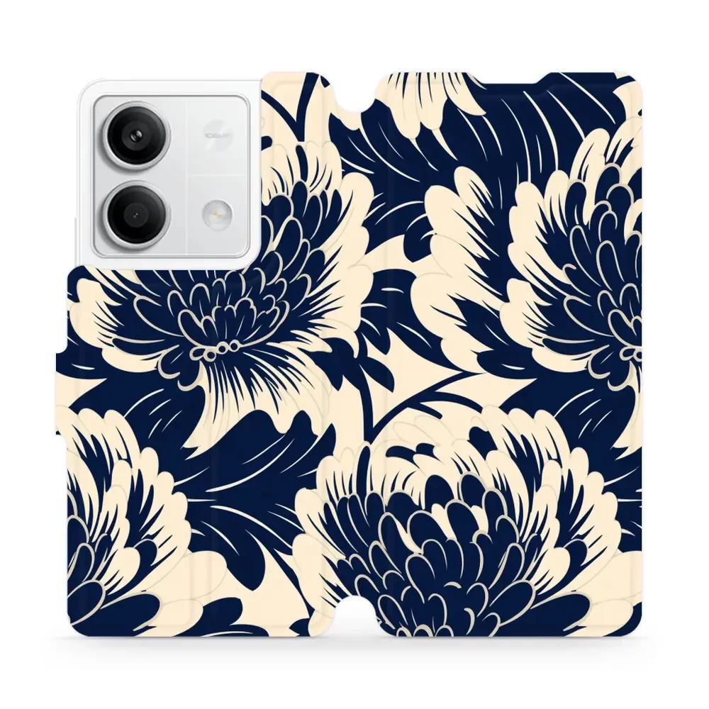 Flipové pouzdro Mobiwear - Xiaomi Redmi Note 13 5G - VA40S Modré a béžové květy