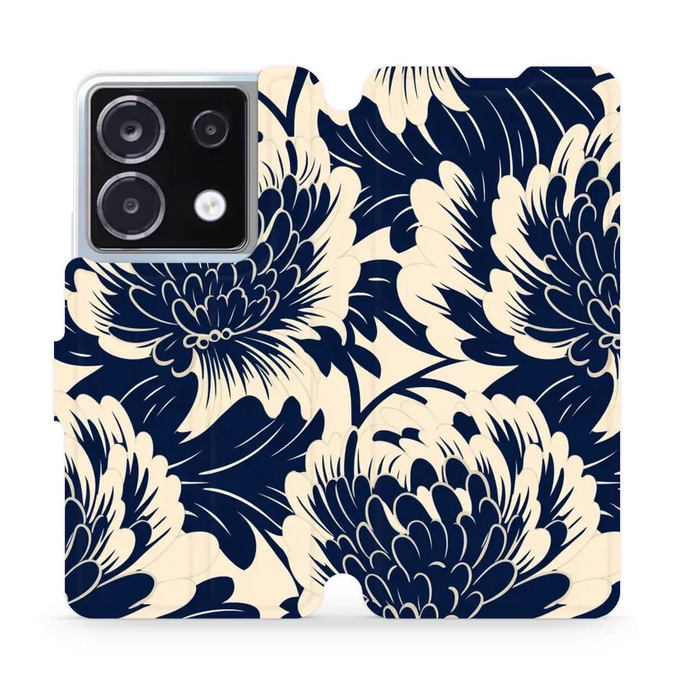 Flipové pouzdro Mobiwear - Xiaomi Redmi Note 13 Pro 5G / Poco X6 5G - VA40S Modré a béžové květy