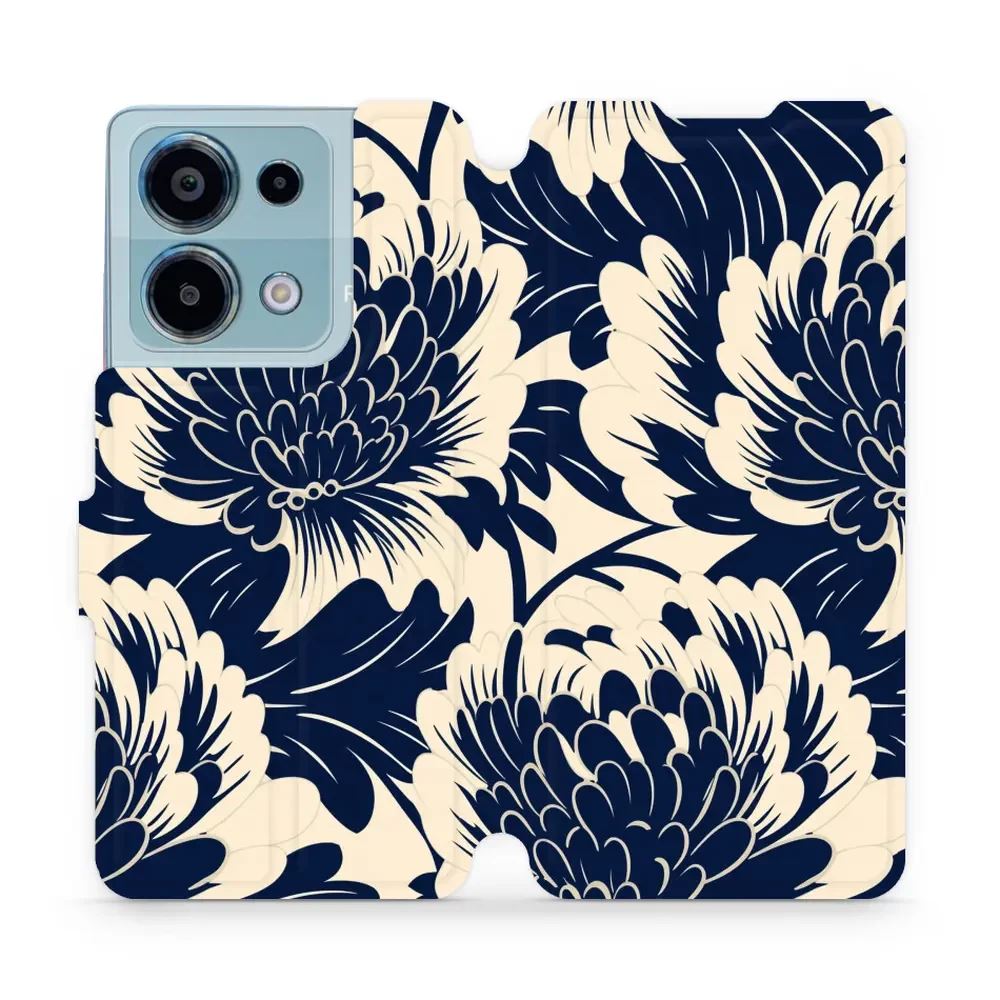 Flipové pouzdro Mobiwear - Xiaomi Redmi Note 13 Pro 4G / Poco M6 Pro 4G - VA40S Modré a béžové květy