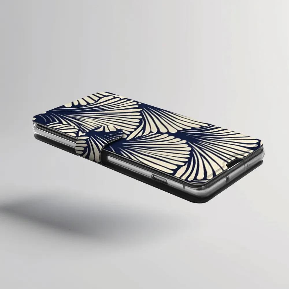 Flipové pouzdro Mobiwear - Xiaomi Redmi Note 12 4G - VA41S Béžové květy na modré - VÝPRODEJ