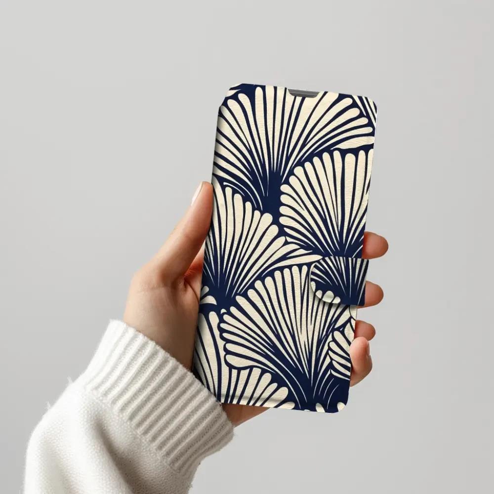 Flipové pouzdro Mobiwear - Xiaomi Redmi Note 12 4G - VA41S Béžové květy na modré - VÝPRODEJ