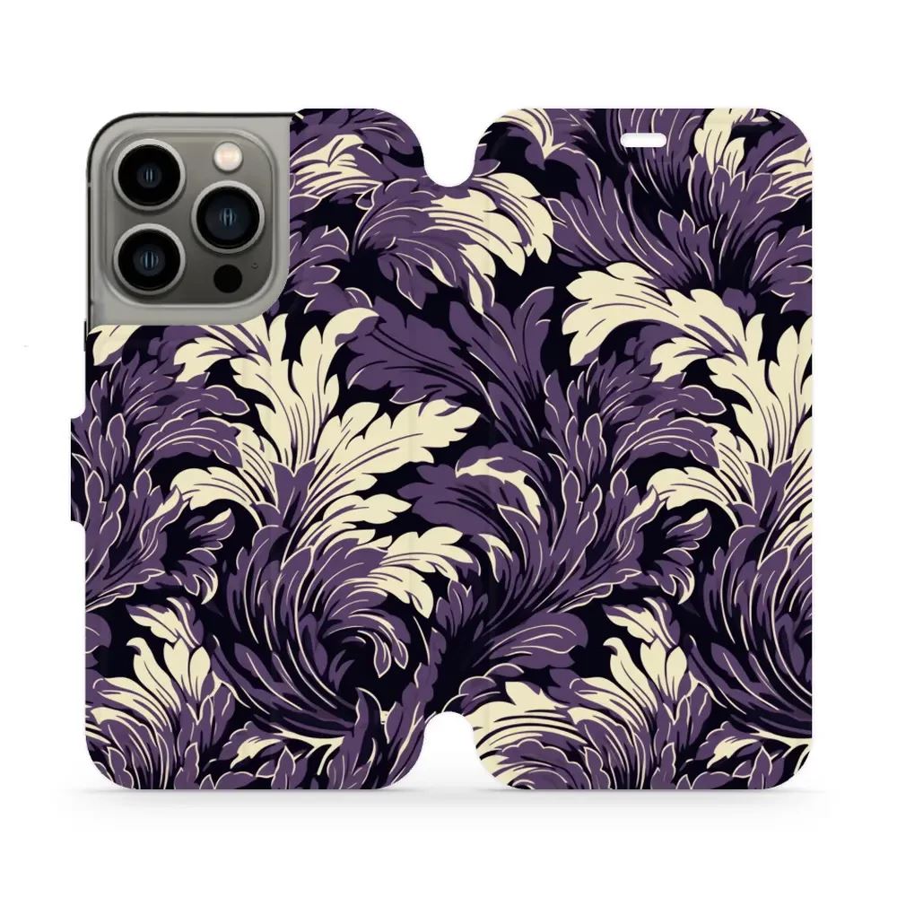 Flipové pouzdro Mobiwear - Apple iPhone 13 Pro - VA46S Fialové rostliny