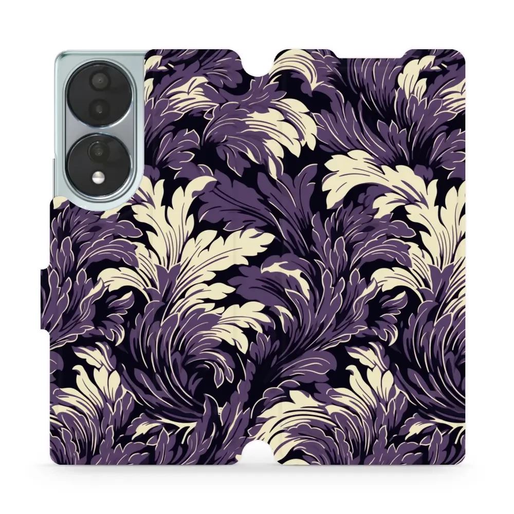Flipové pouzdro Mobiwear - Honor 70 - VA46S Fialové rostliny
