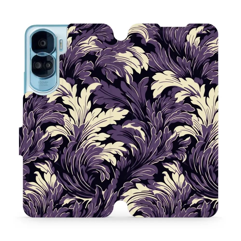 Flipové pouzdro Mobiwear - Honor 90 Lite - VA46S Fialové rostliny