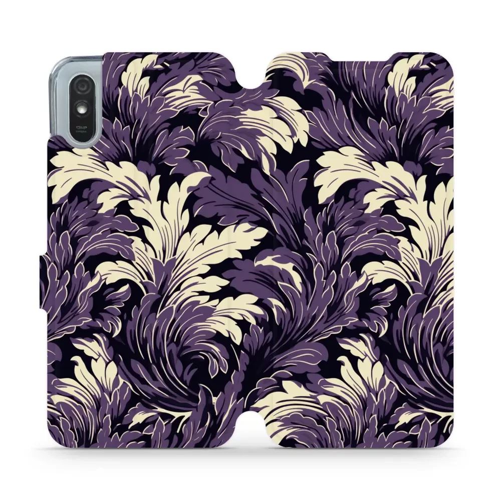 Knížkové flip pouzdro Mobiwear - Xiaomi Redmi 9A / 9AT - VA46S Fialové rostliny - VÝPRODEJ