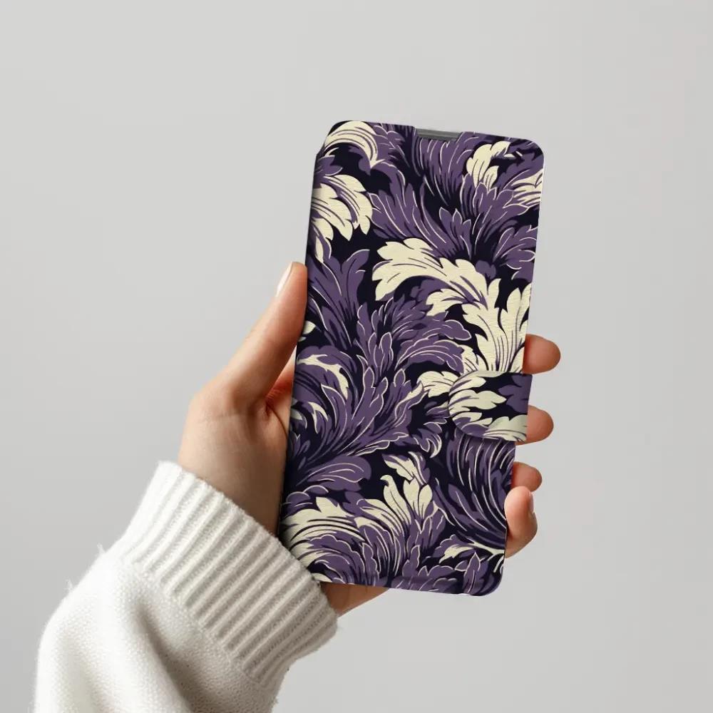 Flip pouzdro na mobil Honor 600 Lite - Mobiwear VA46S, fialové rostliny