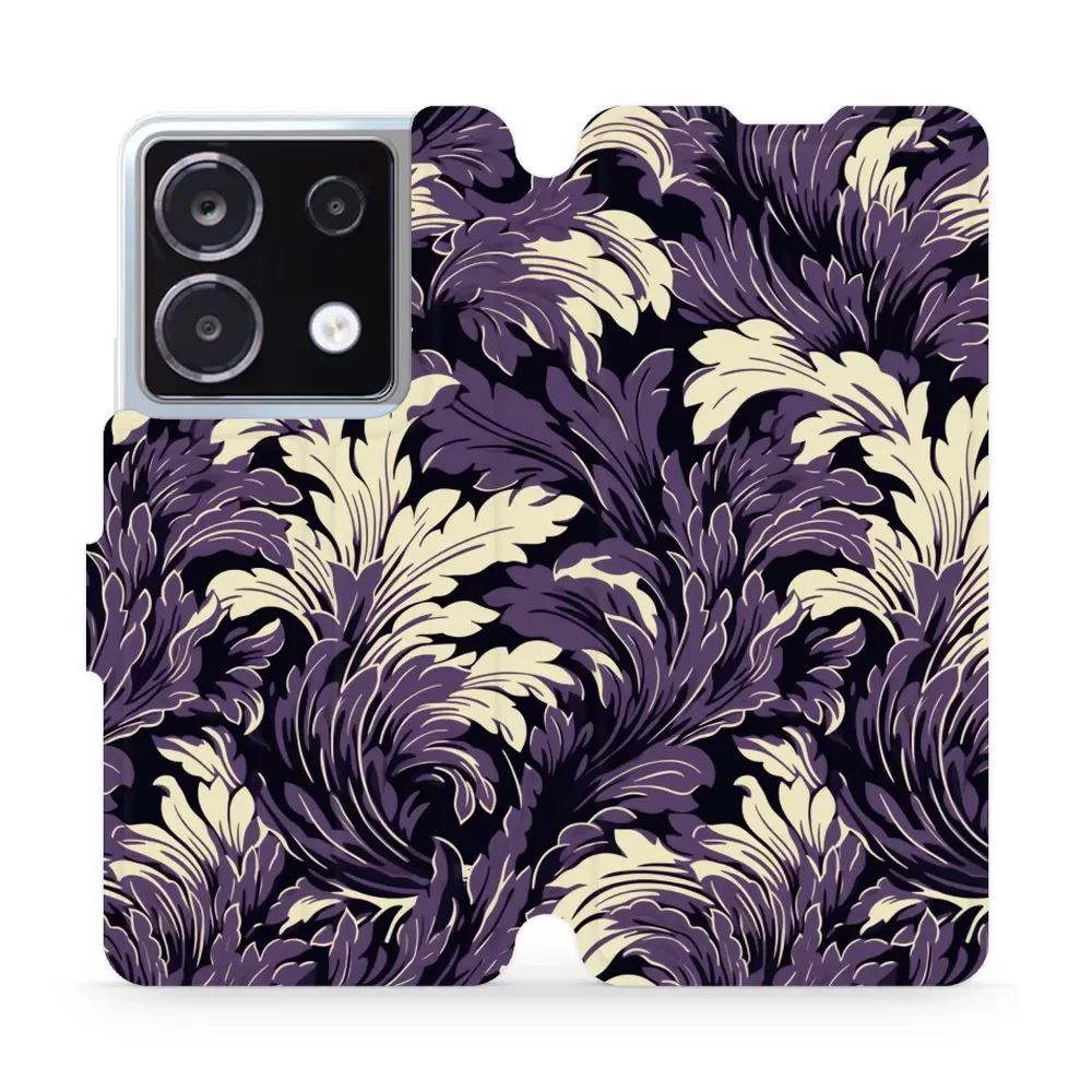 Knížkové flip pouzdro Mobiwear - Xiaomi Redmi Note 13 Pro 5G / Poco X6 5G - VA46S Fialové rostliny - VÝPRODEJ