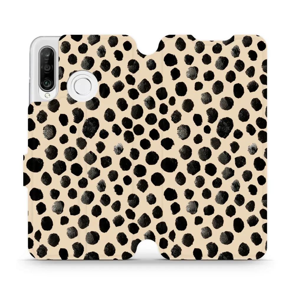 Flipové pouzdro Mobiwear - Huawei P30 Lite - VA50S Černé puntíky