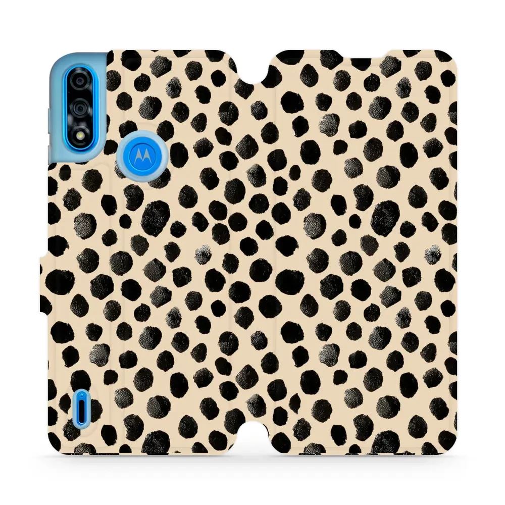 Flipové pouzdro Mobiwear - Motorola Moto E7i Power - VA50S Černé puntíky