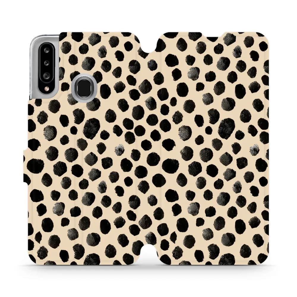 Flipové pouzdro Mobiwear - Samsung Galaxy A20S - VA50S Černé puntíky